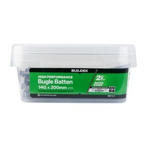Buildex® 14G x 200mm Class 4 Bugle Batten Screws - 100 pack