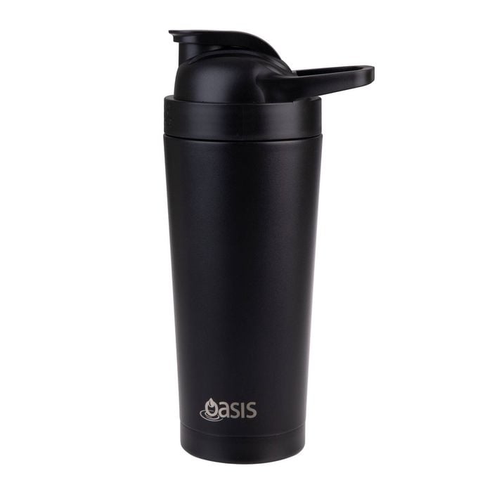 Oasis Stainless Steel Double Wall Insulated Protein Shaker 700ml - Black