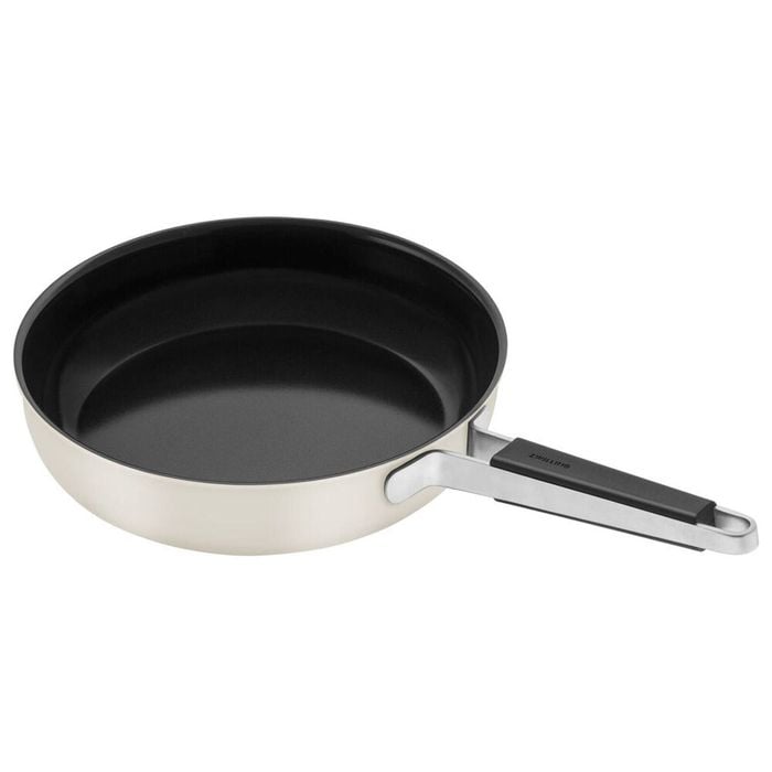 Zwilling Pure Stainless Steel Frypan Ceramic Non-Stick Coating 28cm Ivory