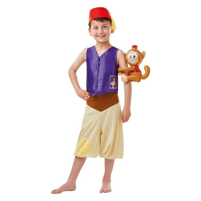 Aladdin Deluxe Halloween Costume Child Disney Fancy Dress Vest Pants Hat Red Colour, Small