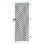 ProtectorAl 806 x 2024 x 19mm Pearl White Diamond Grille Aluminium Metric Hinged Screen Door