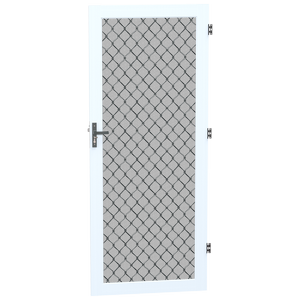 ProtectorAl 806 x 2024 x 19mm Pearl White Diamond Grille Aluminium Imperial Hinged Screen Door