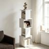 Ufurniture Rotating Bookshelf 4-Tier Wooden Bookcase Corner Standing Display Shelf Organizer CD Storage Rack White