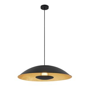 Telbix Daxia Industrial Pendant Hanging Lamp Light Metal Black Gold Foil Sand