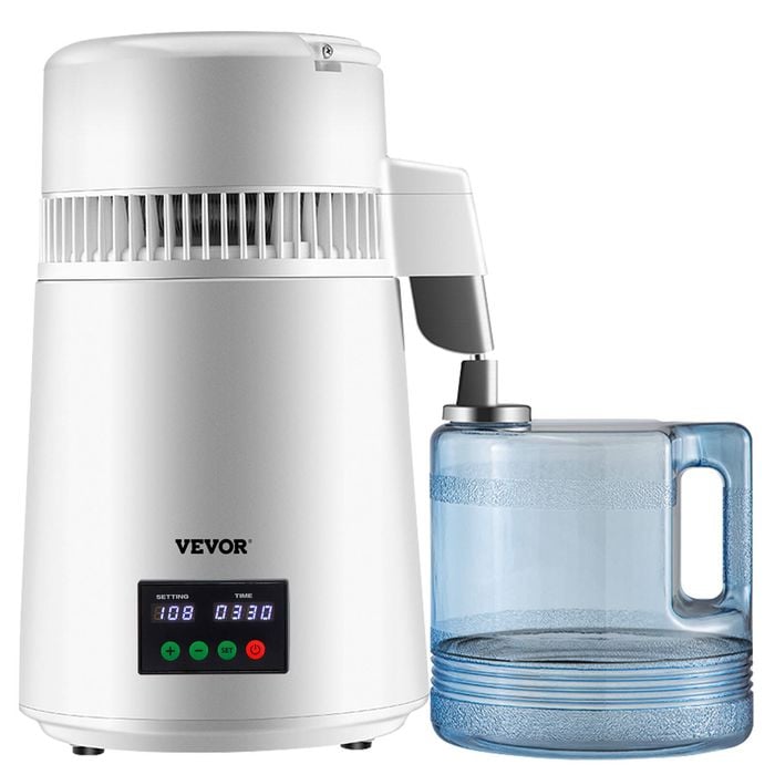 VEVOR Water Distiller White Stainless Steel Interior 4L for Making Machine