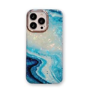 Shockproof Case Glitter Flower Floral Bling Cover - For Apple iPhone 13 Pro (Blue)