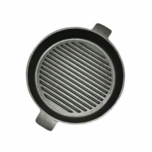 SOGA 26cm Round Ribbed Cast Iron Frying Pan