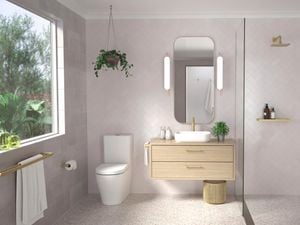 A modern bathroom with Caroma fittings.