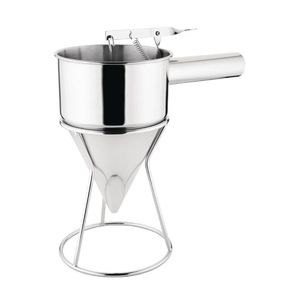 Vogue Piston Funnel Stainless Steel 1.3l Commercial Kitchen Baking Tool