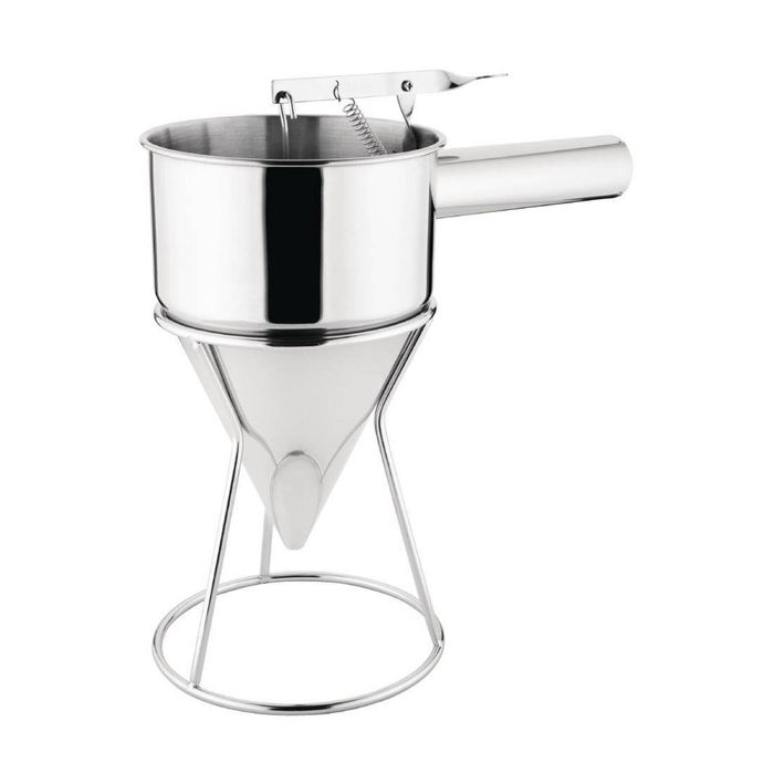 Vogue Piston Funnel Stainless Steel 1.3l Commercial Kitchen Baking Tool