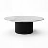 Valen 110cm Flute Round Coffee Table Ceramic Stone Top Black