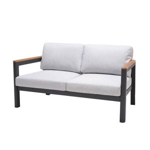 Mimosa 2 Seater Charcoal Rhone Aluminium Lounge With Cushion