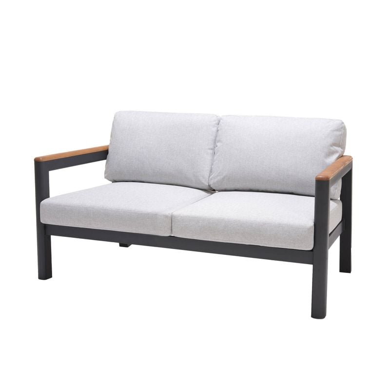Mimosa 2 Seater Charcoal Rhone Aluminium Lounge With Cushion