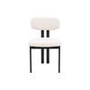 Eloise  Dining Chair in Cream Boucle and Black Metal Powdercoated Legs