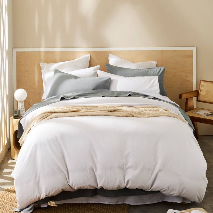 MyHouse Stonewash Quilt Cover Set 245X210cm  - White - King