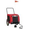 vidaXL Pet Bike Trailer Dog Stroller Red and Black Oxford Fabric and Iron