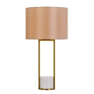 Telbix Desire Modern Table Desk Lamp Light Marble Metal Fabric White Antique Gold Cream