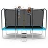 Costway 14 X 8ft Kids Outdoor Trampoline Jumping Rebounder Max. 200kg Blue