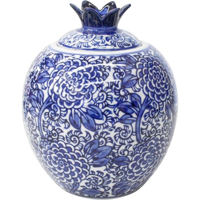 LVD Porcelain Jar Tabletop Home/Lounge Decor 18cm Chrysanthemum