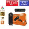 Tavice 8k Android Tv Box With Game Stick + 2 Wireless Controllers | 10000+ Retro Game Console Dual Wifi 2.4g/5g