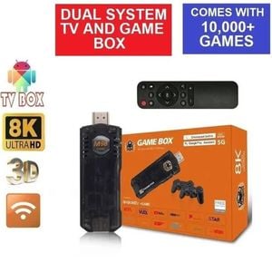 Tavice 8k Android Tv Box With Game Stick + 2 Wireless Controllers | 10000+ Retro Game Console Dual Wifi 2.4g/5g
