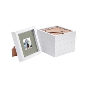 Nicola Spring 6" x 6" White 3D Box Photo Frames - 2" x 2" Mount - Pack of 5