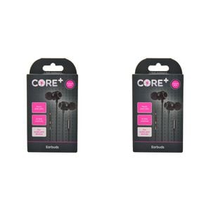 2PK Core 3.5mm Earphones/Earbuds In-Ear Wired w/ Mic 1.2m - Black