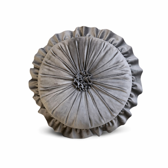 Anypillow Flower Round Velvet Cushion – Soft Plush Decorative Pillow