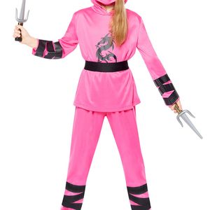 Japanese Pink Dragon Ninja Girls Costume - 8-10