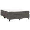 vidaXL Box Spring Bed with Mattress Dark Grey 153x203 cm Queen Size Velvet Base
