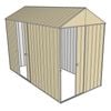 Build-a-Shed 1.5 x 3.0 x 2.3m Front Gable Dual Single Sliding Door Narrow Shed - Cream