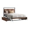 Oikiture Metal Bed Frame King Single Beds Base Platform With 2 Drawers Black