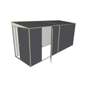 Build-a-Shed 1.5 x 4.5 x 2m Sliding Door Tunnel Shed with Side Doors - Grey