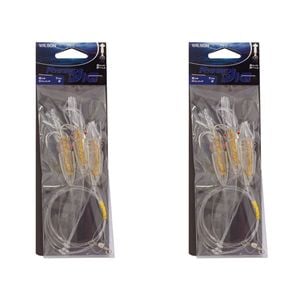 2x Wilson Rigged to Jig Rig 3 Hook Squid Style Jig Fully UV Active - Colour #3