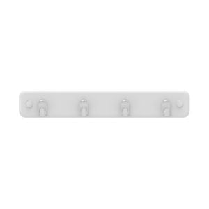 Mode Perma 4 Brushed Nickel Hooks On White Board Key Rack