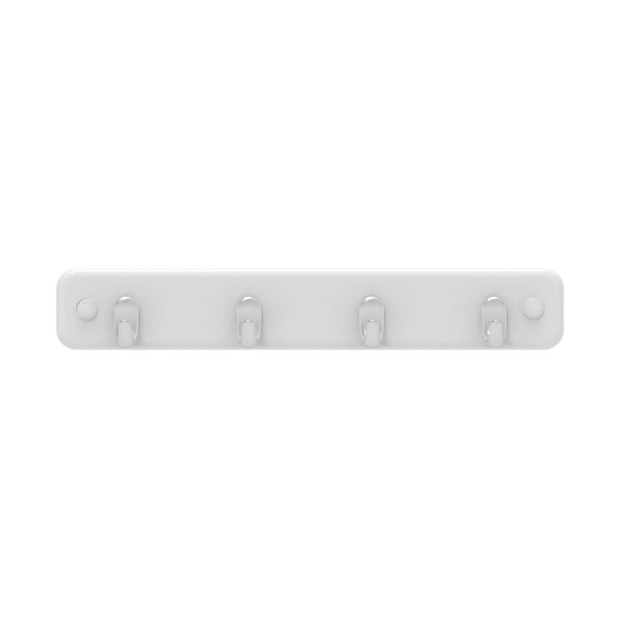 Mode Perma 4 Brushed Nickel Hooks On White Board Key Rack
