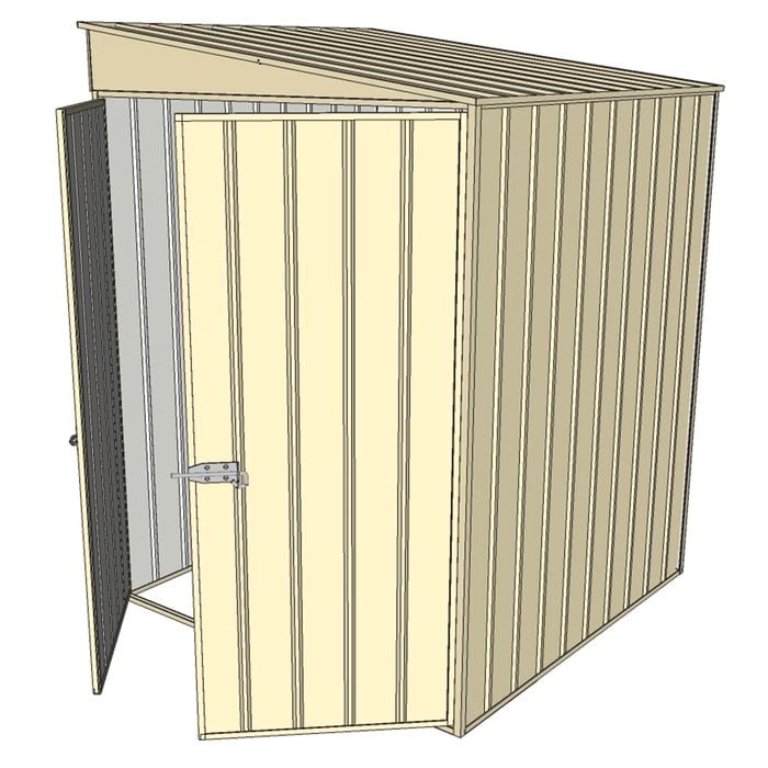 Build-a-Shed 1.5 x 1.5 x 2m Skillion Shed without Side Doors - Cream