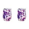 2PK Porta Summer Swirl Double Walled 350ml Stainless Steel Wine Tumbler - Purple