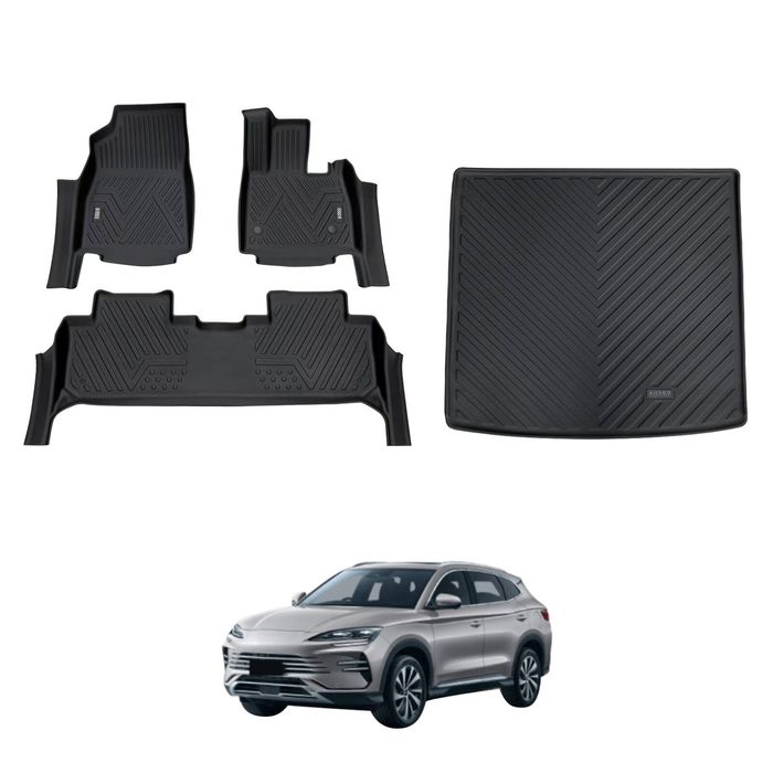 AUSGO Floor Mats & Boot Liner Set for BYD SEALION 6 2024-Onwards Car Floor Liners Cargo Mat