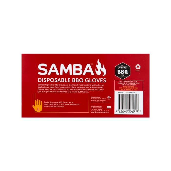 Samba Large Disposable BBQ Gloves 50 Pack Bunnings New