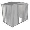 Build-a-Shed 2.3 x 1.5 x 2.3m Front Gable Two Single Sliding Door Narrow Shed - Zinc