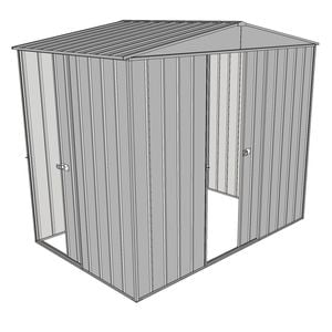 Build-a-Shed 2.3 x 1.5 x 2.3m Front Gable Two Single Sliding Door Narrow Shed - Zinc
