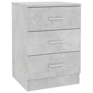vidaXL Bedside Cabinet Concrete Grey Engineered Wood Nightstand Home Organiser