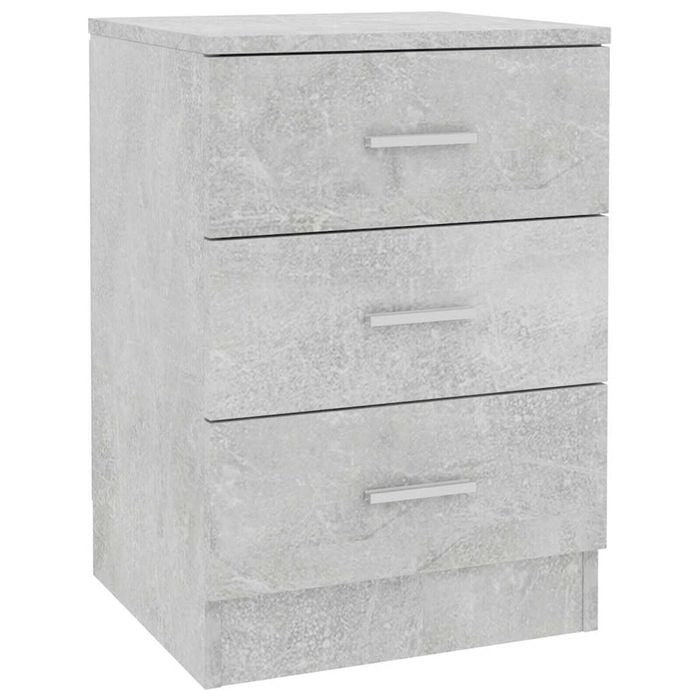 vidaXL Bedside Cabinet Concrete Grey Engineered Wood Nightstand Home Organiser