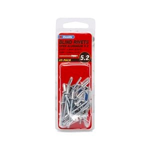 Zenith Blind Rivet Open Alum  5/32"D x 1/8"G  25pk