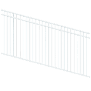 ProtectorAl 1201 - 2400 x 1200mm Pearl White Raked Up to 15º DTR All Up Pool Fence Panel