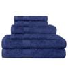 LINENOVA 6x Cotton Bath Towels Set Hand Towels Face Towels 550GSM - Navy