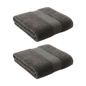 2PK Christy Sovereign Combed Cotton Bath Towel 650GSM Plush Soft Graphite King