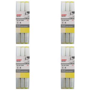 4x 3pc Kent Spectra Graphic Technical Markers Brush Chisel Nib Yellow Set