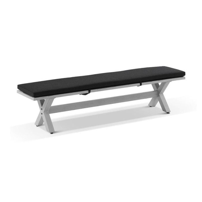 Aged Teak look Tahitian 2m Aluminium Bench Seat with Cushion